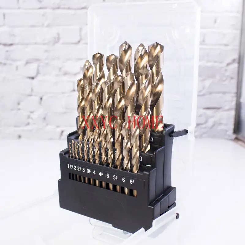 M35-CO straight shank twist drill set of 25 pieces