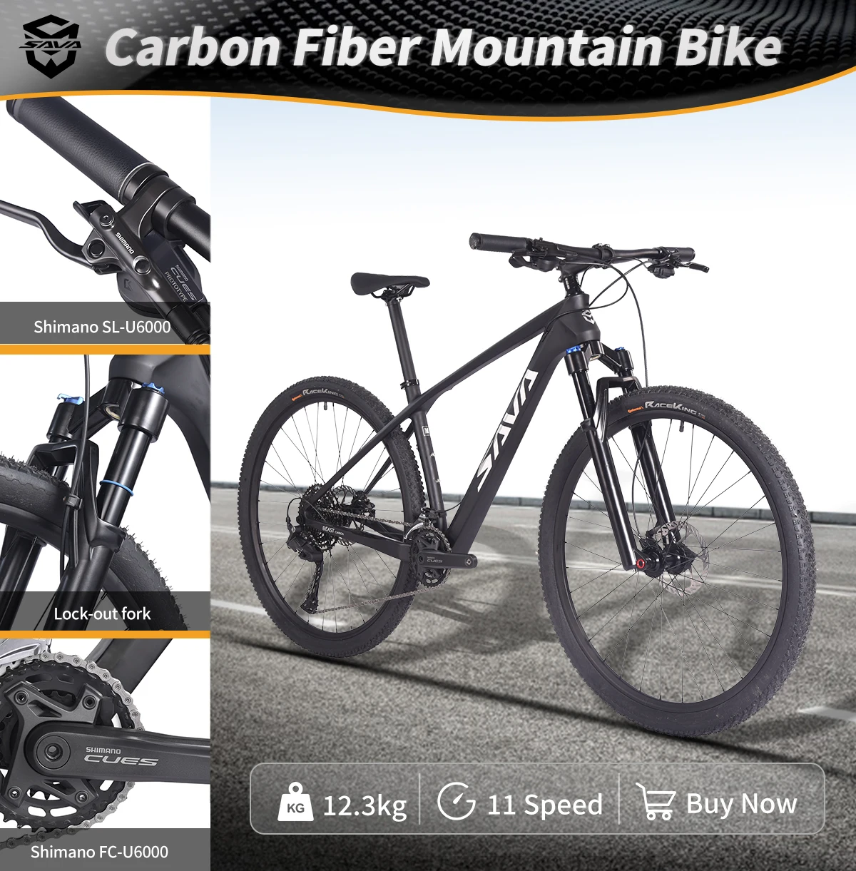 SAVA carbon fiber mountain bike 27.5/29 inches with CUES system CUES 600 22speed/CUES system 400 20speed mountain bike