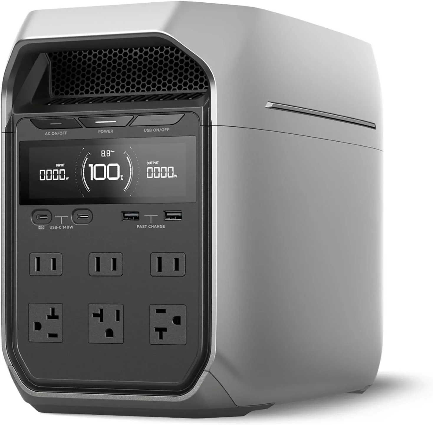 

Portable Power Station DELTA 3 Plus, 1024Wh LiFePO4 (LFP) Battery, 1800W AC/140W USB-C Output, (Solar Panel Optional)