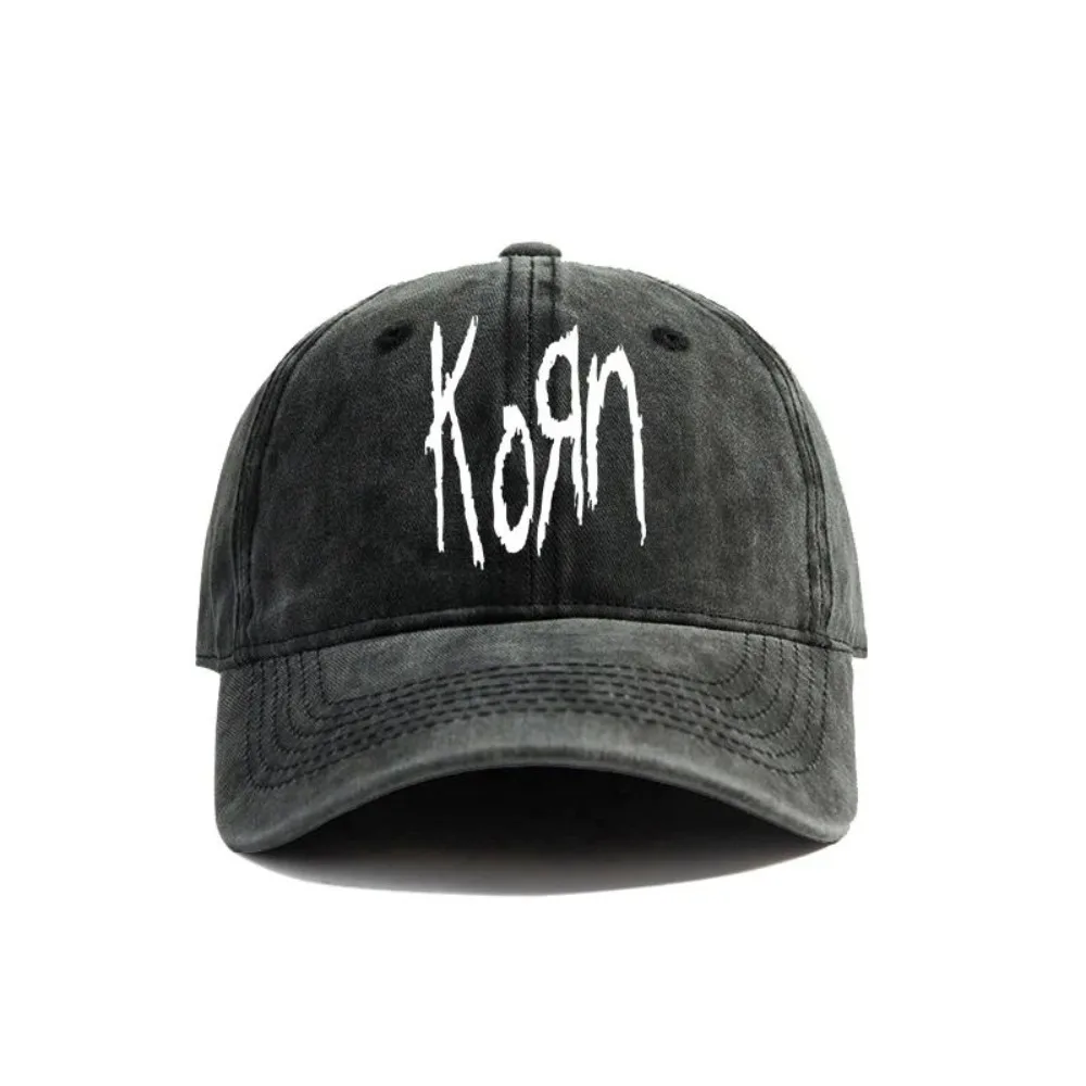 

2025 Korn Baseball Cap Distressed Hats Metal Rock Band Cap Men Retro Outdoor Summer Adjustable Hat Casual and Versatile