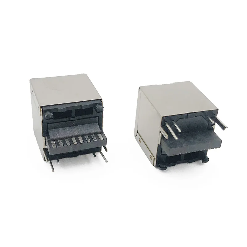 10PCS RJ45 Connector 8P8C With LED Female Base Welded Cable Suitable For Security Communication Waterproof Network Ports