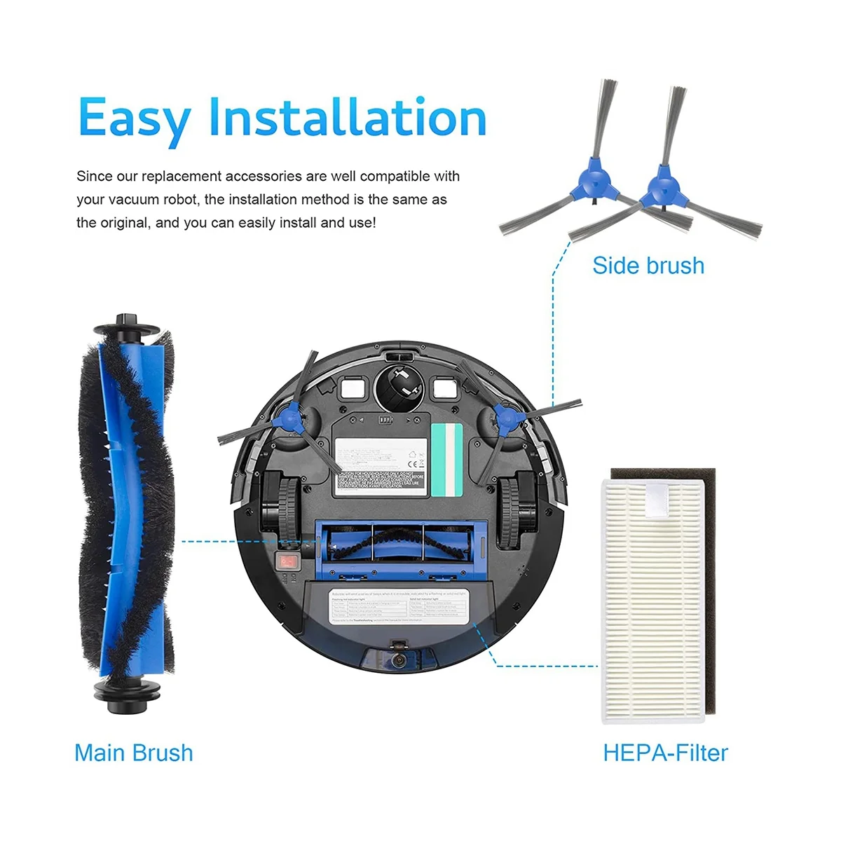 Piezas de repuesto para limpiador, Kit de accesorios de repuesto para RoboVac 11S, RoboVac 15C 30 30C 12 35C, filtros de vacío, 19 Uds.