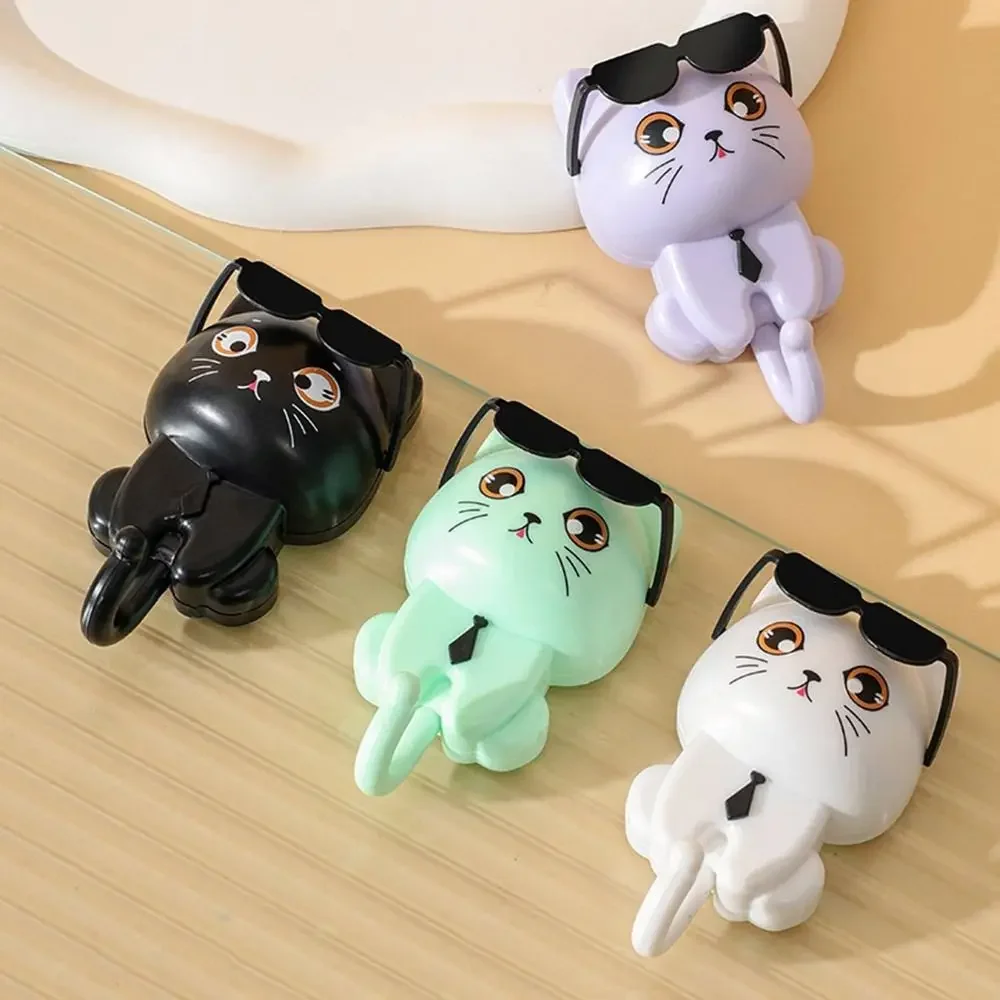 Creative Plastic Cartoon Cat Hooks Decorative Waterproof Key Hangers Wall Hanging Sticky Hooks for Home view 3