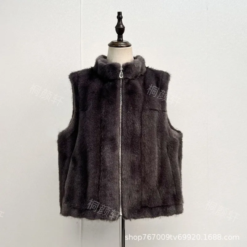 Not Hooded Stand Collar Coat Loose Elegant Commuting with Autumn Casual Stand Collar Vest Sleeveless Loose Fit Women Jacket