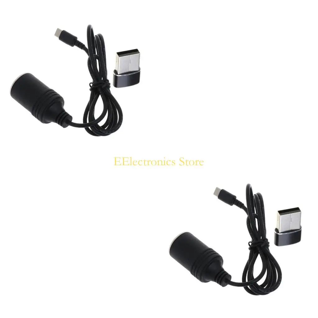 B03C USB Type C to 12V Car Cigarettes Lighters Socket Female Power Converters Cable for Driving Recorders Automotive Electronic