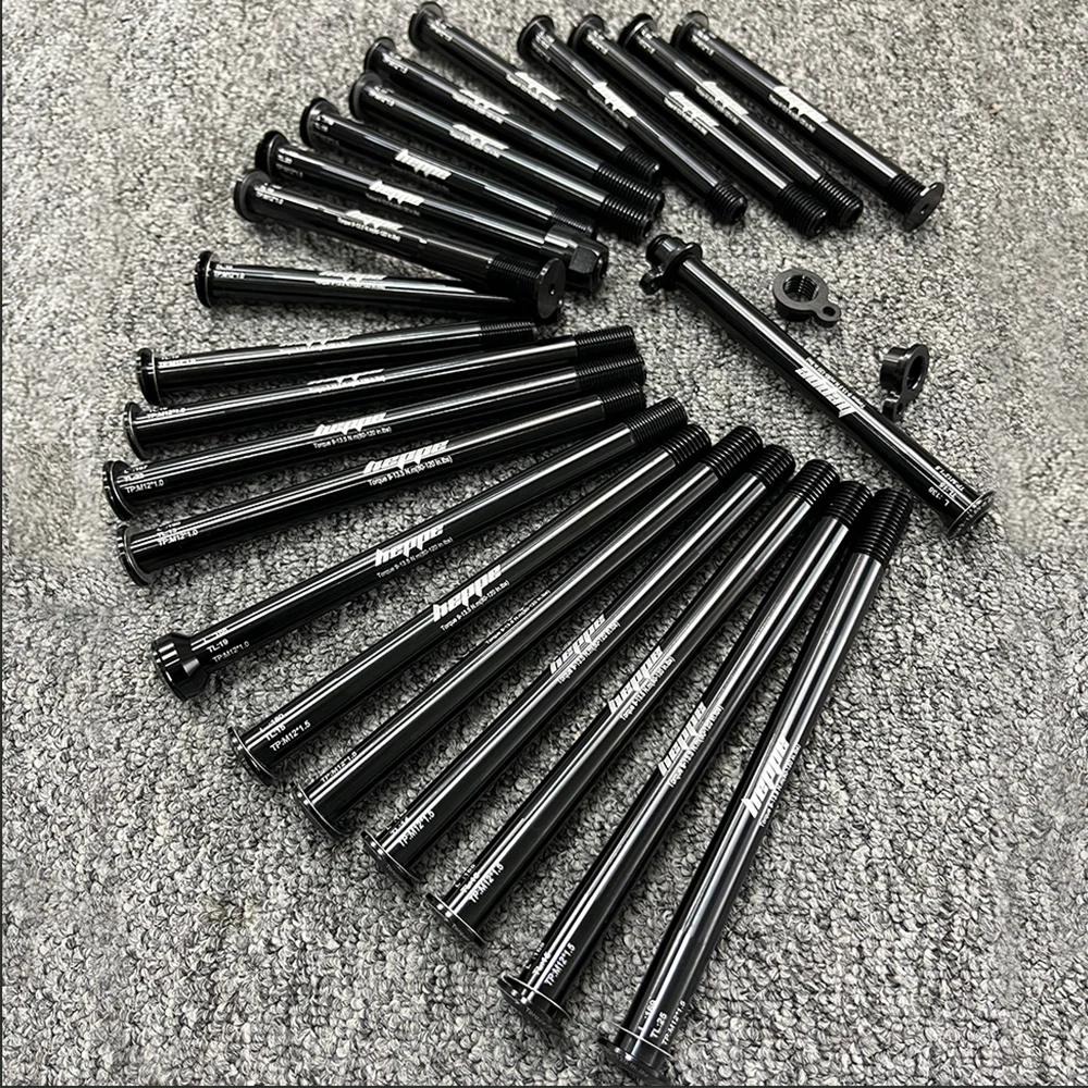 HEPPE MTB Road Bike Thru Axle Front Fork Shaft Skewers Rear Hub Thru Axle 12x142/148 12x100/110 Bike Barrel Axle M12xP1.0/1.5