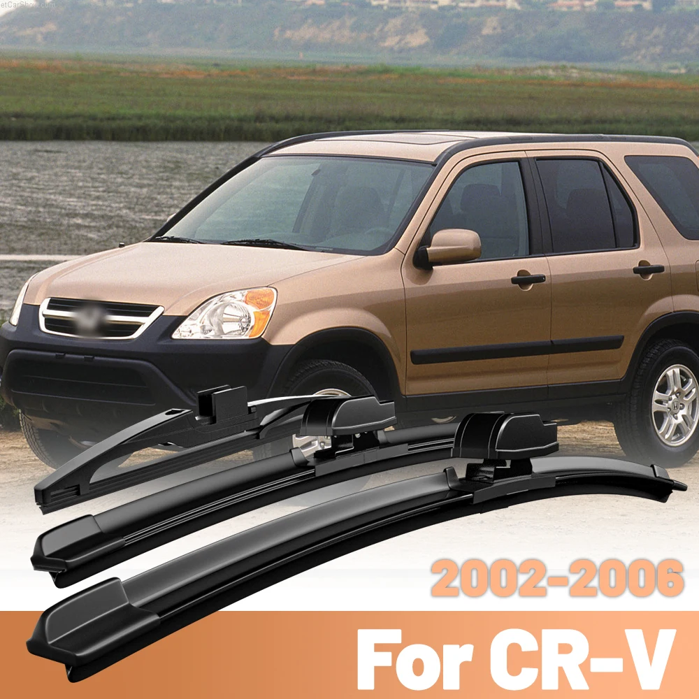 Para Honda CR-V CRV MK2 2002-2006: Palhetas de Limpador de Para-brisa Dianteiro e Traseiro 2002 2003 2004 - Escovas de Limpeza de Vidro 21"+20"+11"