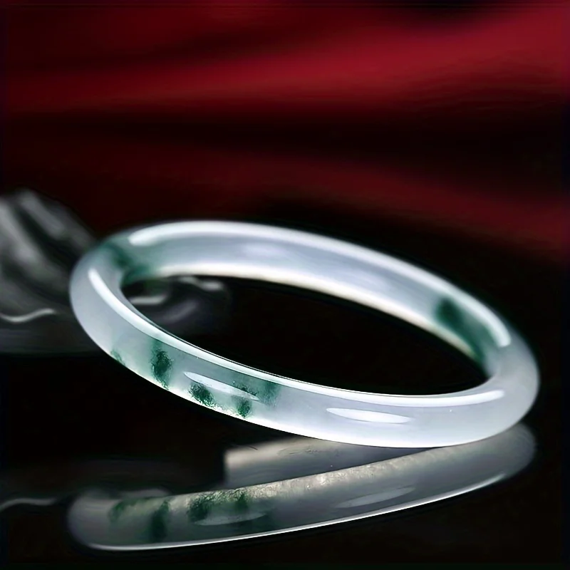 

Vintage classic natural stone bracelet with green floral pattern