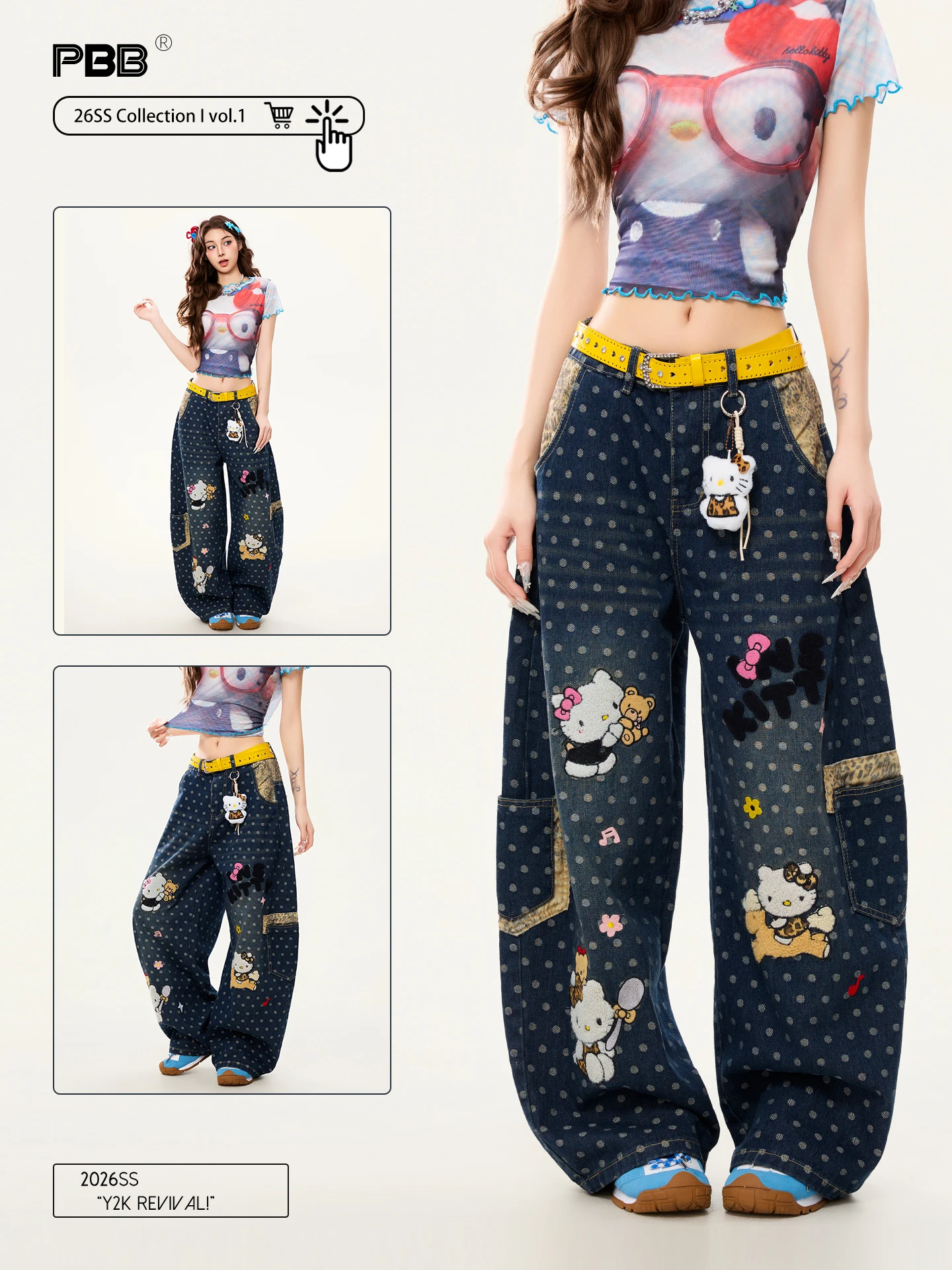 

Повседневные джинсы с высокой талией и широкими штанинами, с принтом и пэчворком, джинсовые брюки-кюлоты, женские уличные летние джинсы