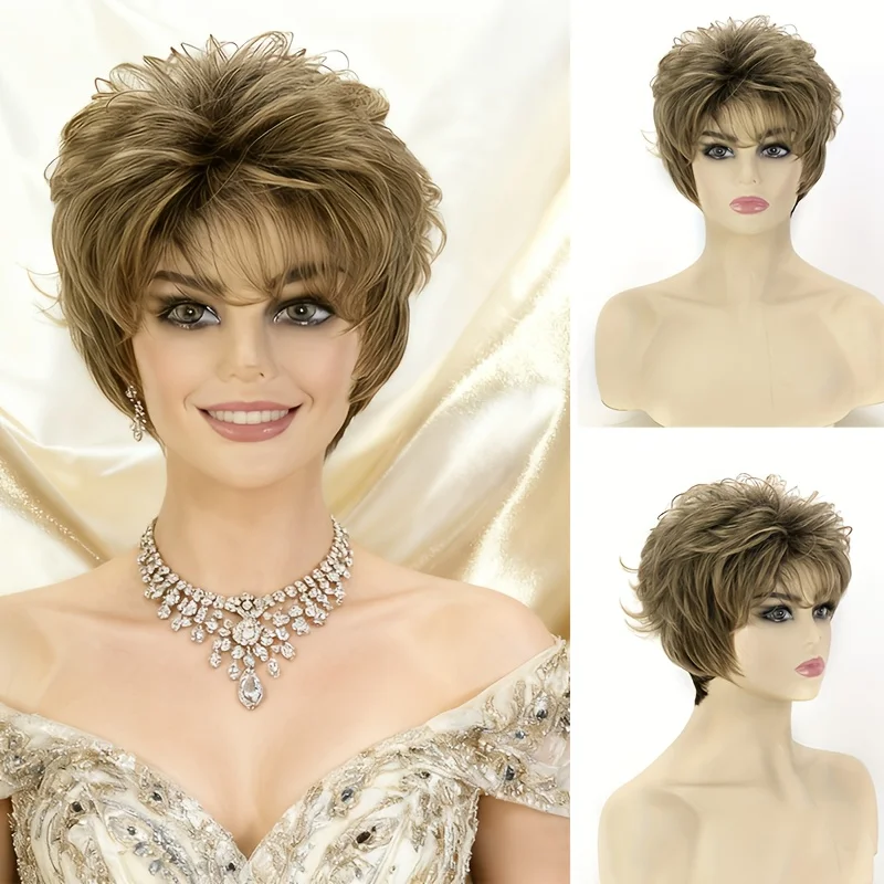 

Популярный выбор для женских париков, 1 шт., модный пушистый короткий кудрявый парик из синтетических волос, идеальный парик для повседневной носки.