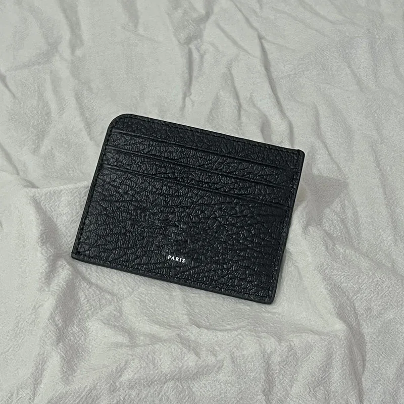 The first layer of cowhide multi-card change bag, men's and women's genuine leather black card bag, fashionable and simple wallet