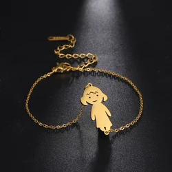 VASSAGO Cute Style Stainless Steel Design Girl/Boy Pendant Charm Bracelet, Suitable for Male and Female Couples Accessories Gift