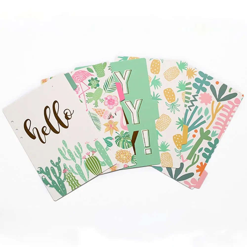 Vintage Flower Loose Leaf Binders Binder Index Page Binder Indexing Cards Binder Index Dividers Loose Leaf Separator Page