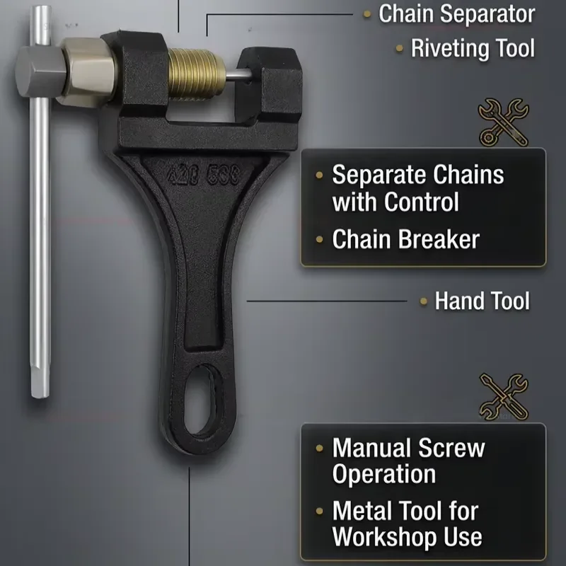 Motorcycle Chain Repair Tool 420-530 Chain Breaker Splitter Cutter with Riveting Function for Easy Chain Maintenance