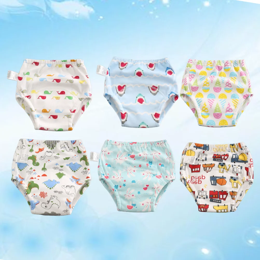 

6 Pcs Newborn Diapers Reusable Nappies Infant Training Pants Washable Size 4 Potty Baby