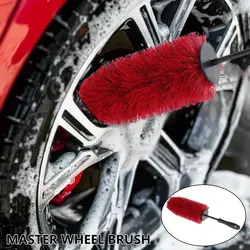 Car Microfiber Wheel Brush Non-Slip Wheel Detailing Cleaning Brush Non Scratch Car Detailing Washing Tool Plush Cleaner Care
