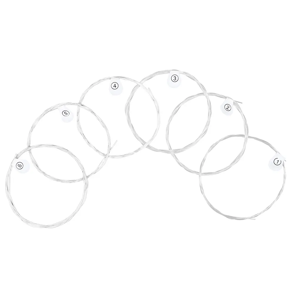 

6Pcs Guitar Strings Silver Plated Copper Alloy Nylon Folk Acoustic Rich Resonance Easy Install Replacement