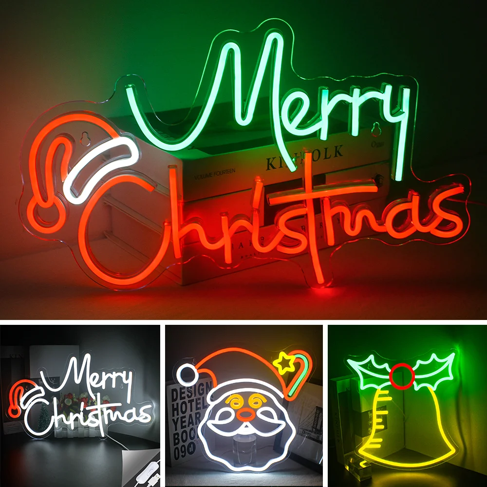 

LED Merry Christmas Neon Light for Bedroom Wall Cartoon Kids Room Decor Christmas Neon Light Sign for Party Christmas Decor Gift