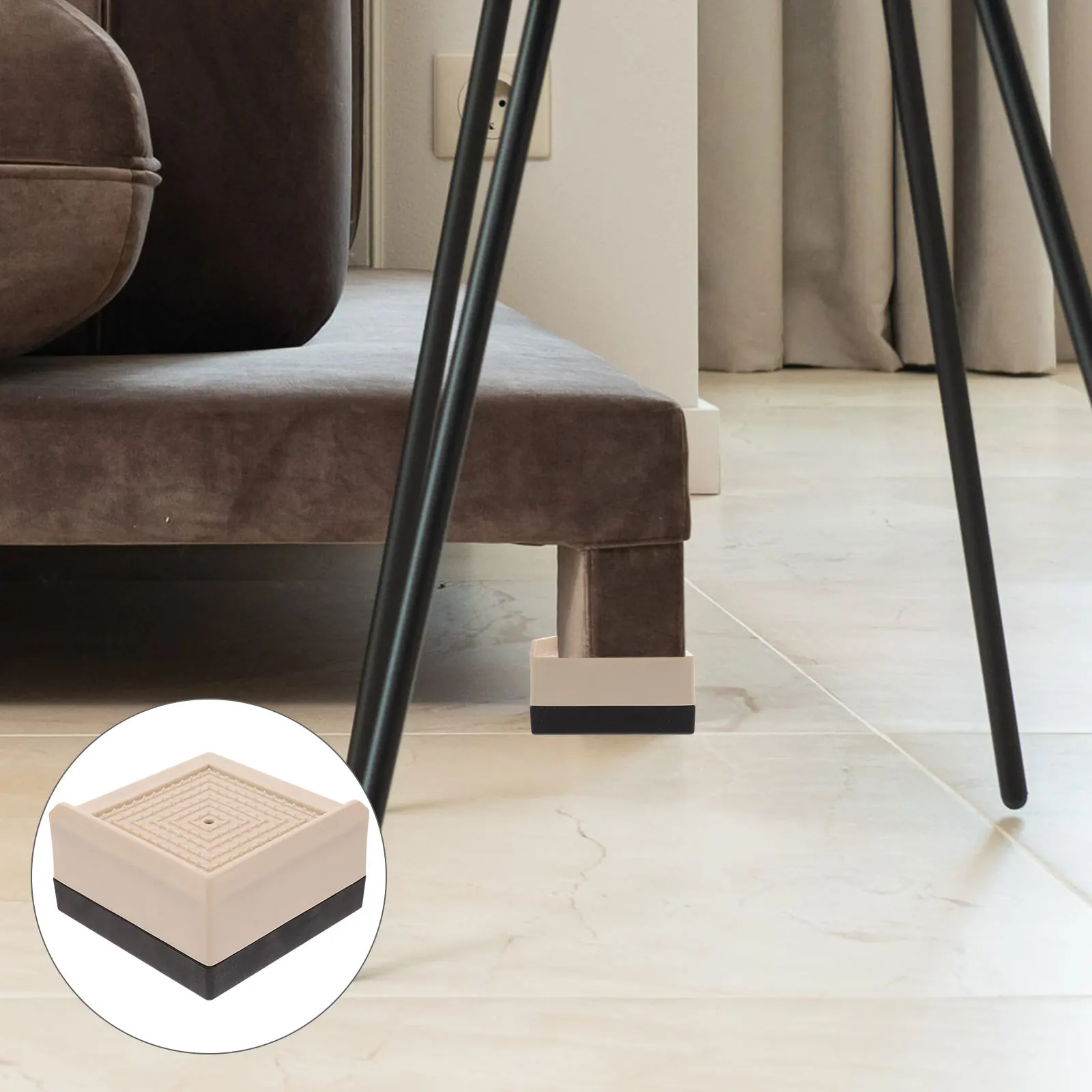 

4 Pcs Furniture Riser Bed Leg Lifters Heightening Pads Heavy Duty for Chairs Tables Sturdy Base Increaser Easy Floor Cleaning