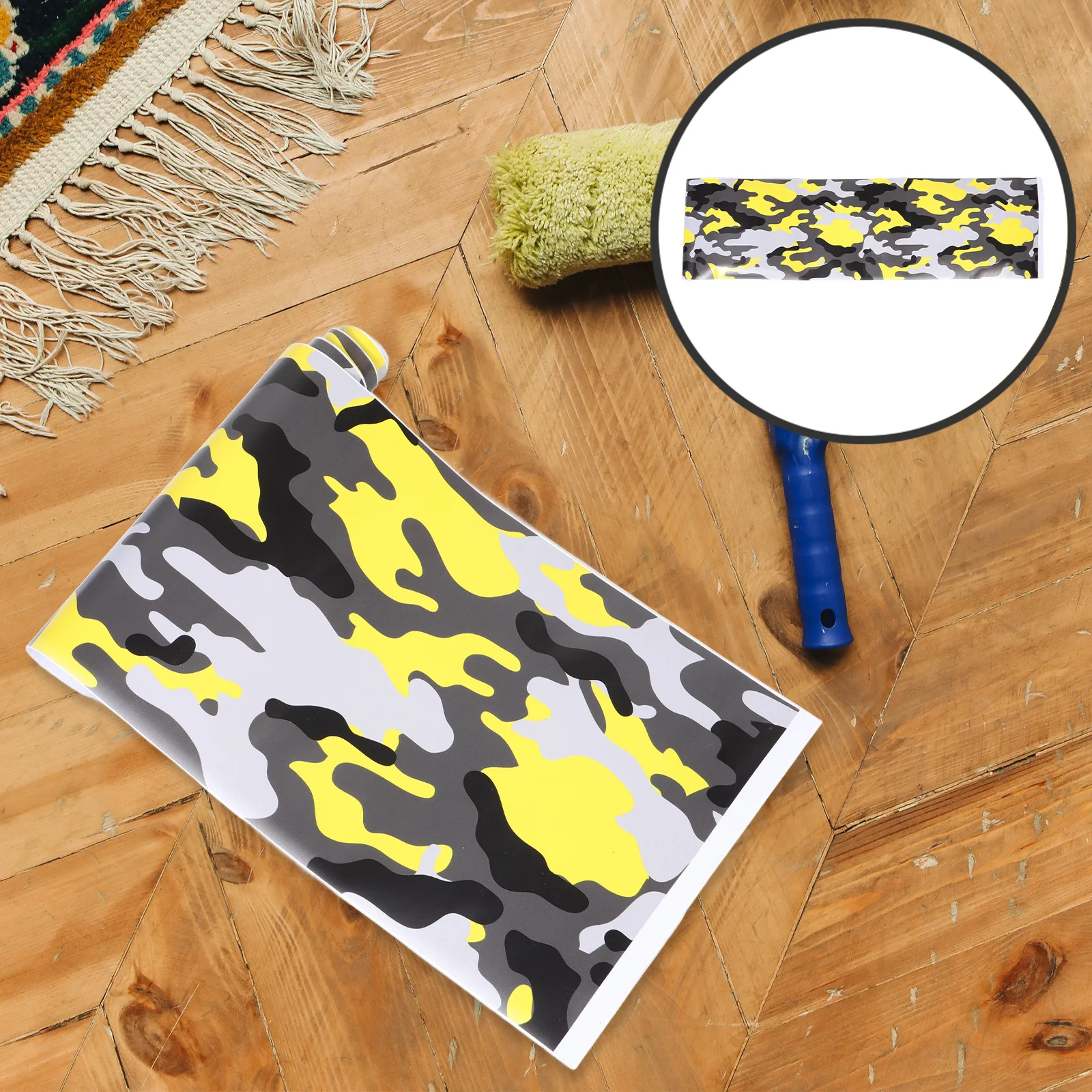 

Camouflage Car Wrap Film PVC Durable Yellow Camo Graffiti Auto Wrap Sticker Sheets Car Interior Decoration Vehicle Adhesive Film