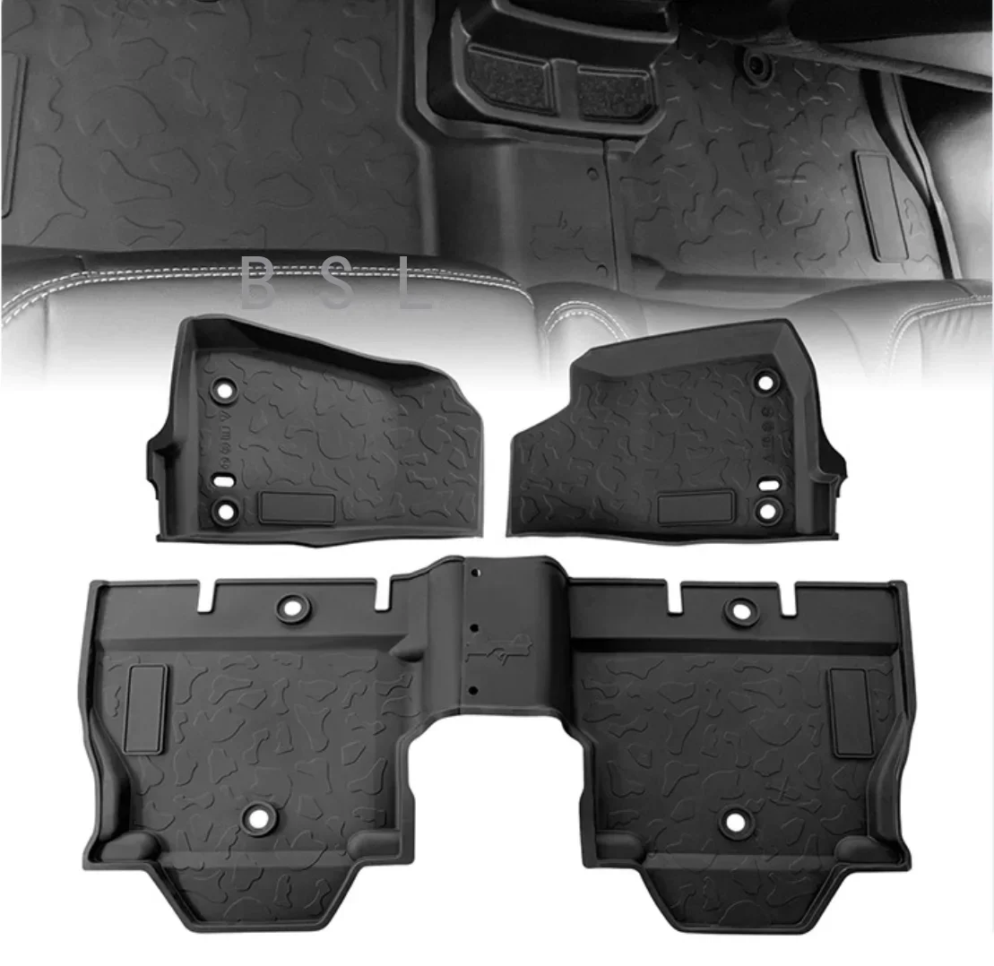 For Jeep Wrangler Sahara JL Original Rubber Floor Mats for Jeep Wrangler JL 2018-2022 Rear Floor Mat Pad Liner Carpets