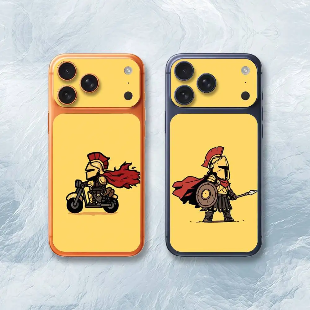 

Cartoon Spartan Sticker Film Back Skin for iPhone 17 Pro Max