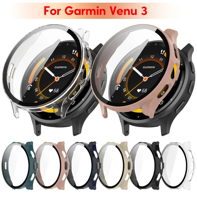 

Screen Glass Protector Case For Garmin Venu 3 Venu3 Smartwatch PC Hard Edge Protective Bumper Cover Accessories