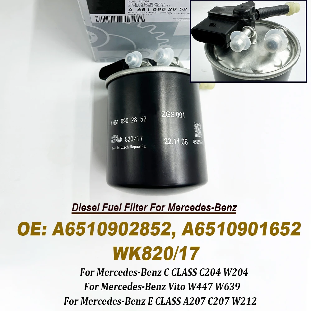 A6510902852 A6510901652 Diesel Fuel Filter 6510902852 6510901652 For Mercedes-Benzz C CLASS W205 S205 C250d C250 WK820/17