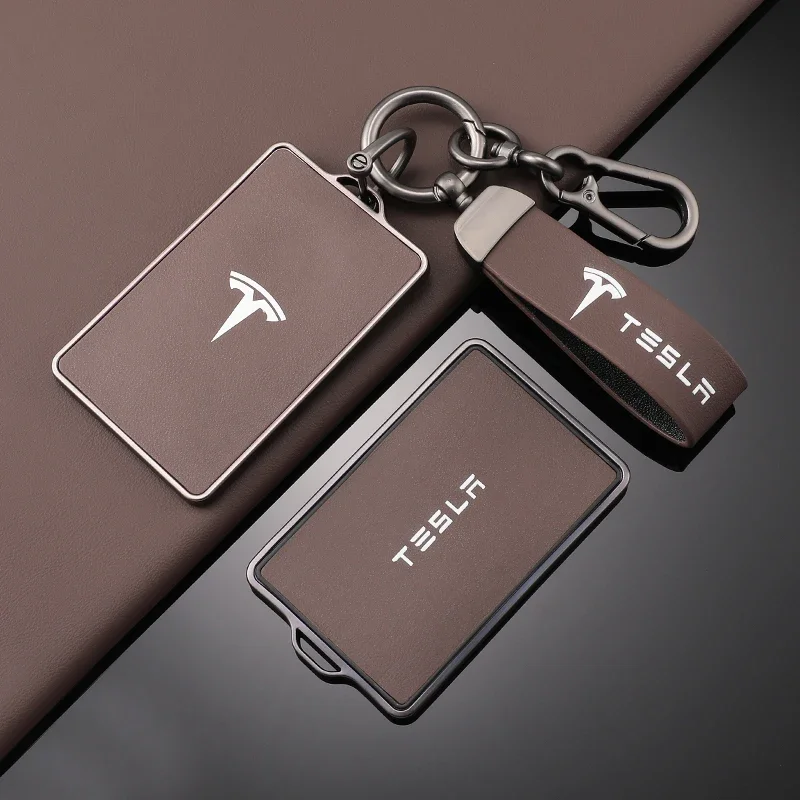 

TPU Leather Car NFC Key Case Shell Cover Fob For Tesla Model 3 Model S Model X Model Y Keyless Protector Holder Auto Accessories