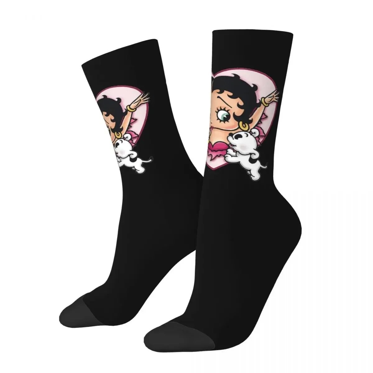 Mrs Boop Thing Crew Bettys And Her Dog Socks Harajuku Quality Stockings All Season Long Socks Accessories for Man's Woman Gifts