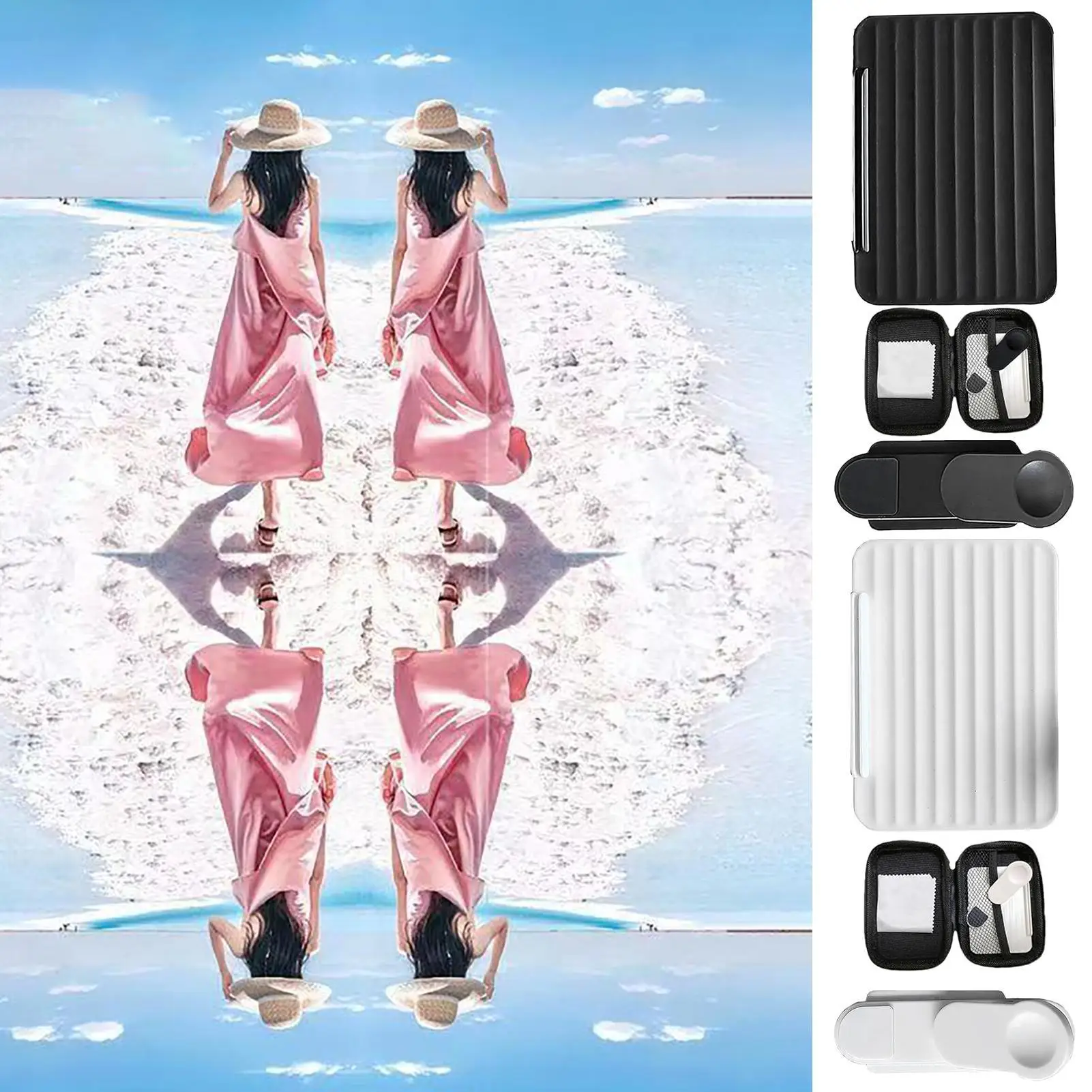 

Smartphone Camera Mirror Reflection Clip Kit Adjustable Selfie Reflector Handheld Mirror Smartphone Selfie Reflector for Travel