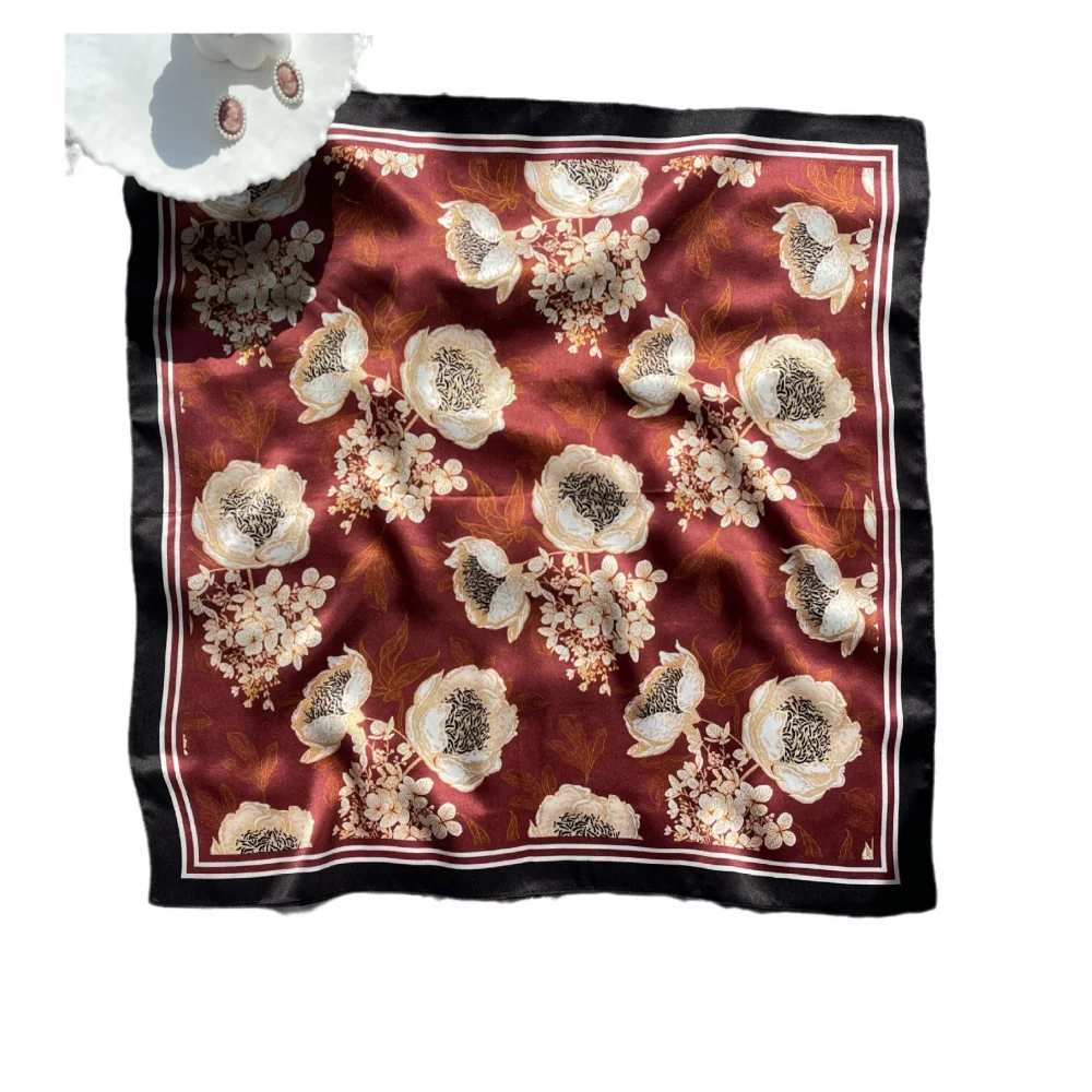 Jungla zwierzęca mała świeża apaszka jedwabna dziewczęca letnia na wyjścia uniwersalna apaszka jedwabna 53cm mała kwadratowa apaszka hurtowo