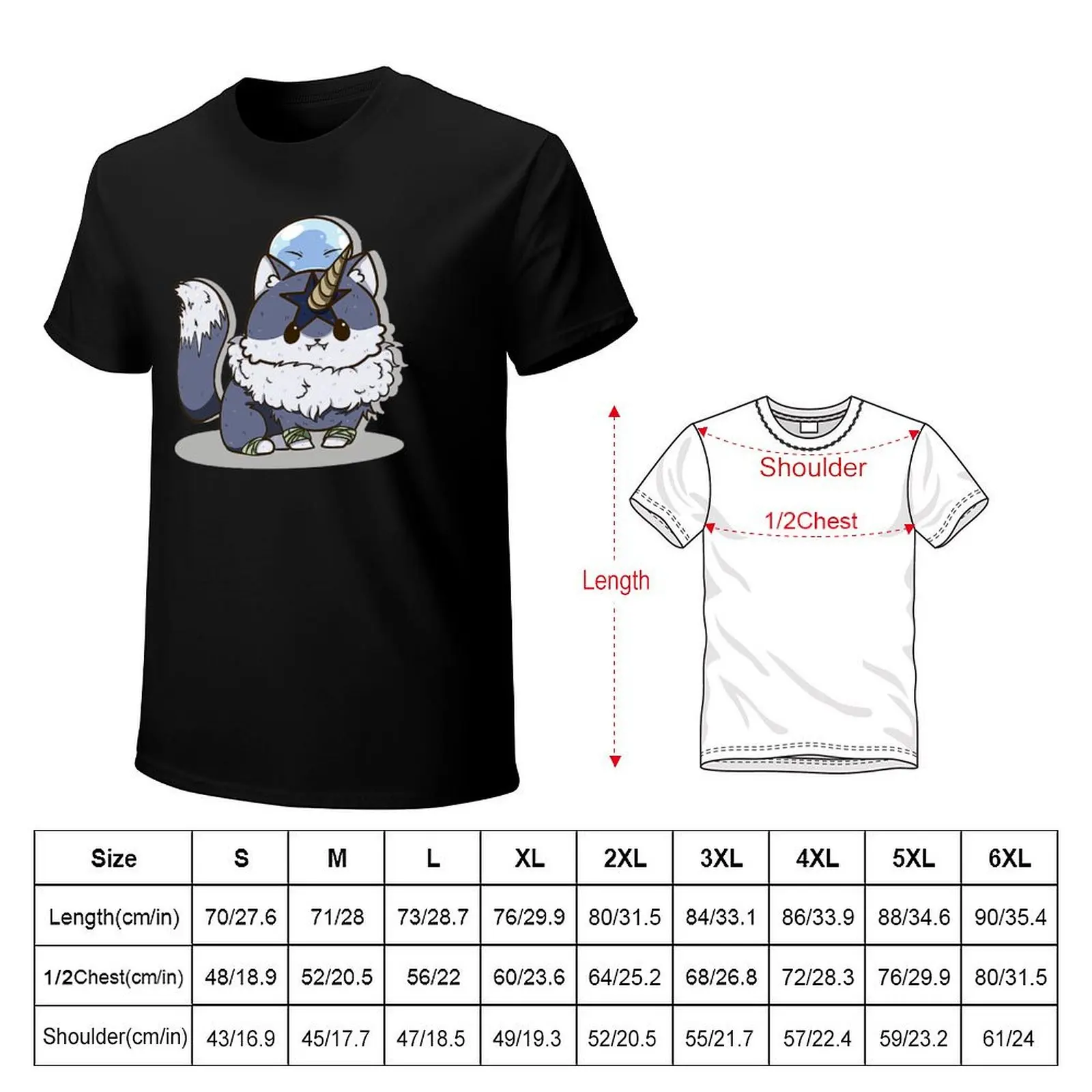 Rengar and Rimuru Sticker T-Shirt Basic Solid Color Short Sleeve T-Shirt