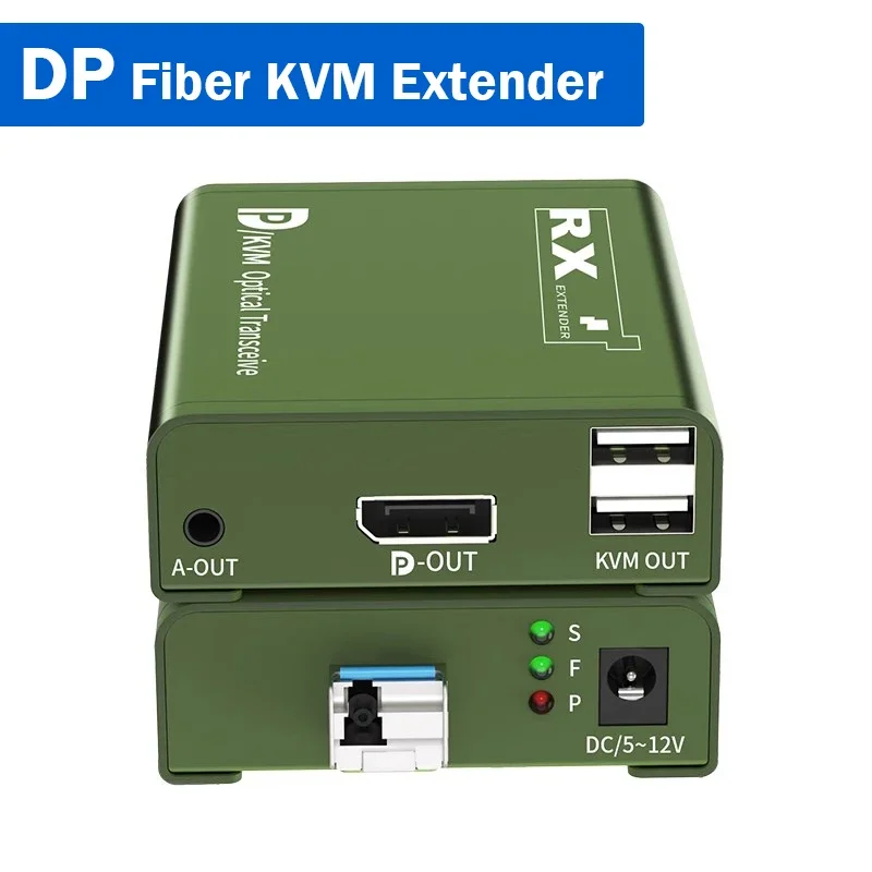 Displayport Fiber KVM Extender LC Fiber Optical Cable 20Km DP to Fiber USB Transceiver with SFP Module Support Mouse Keyboard