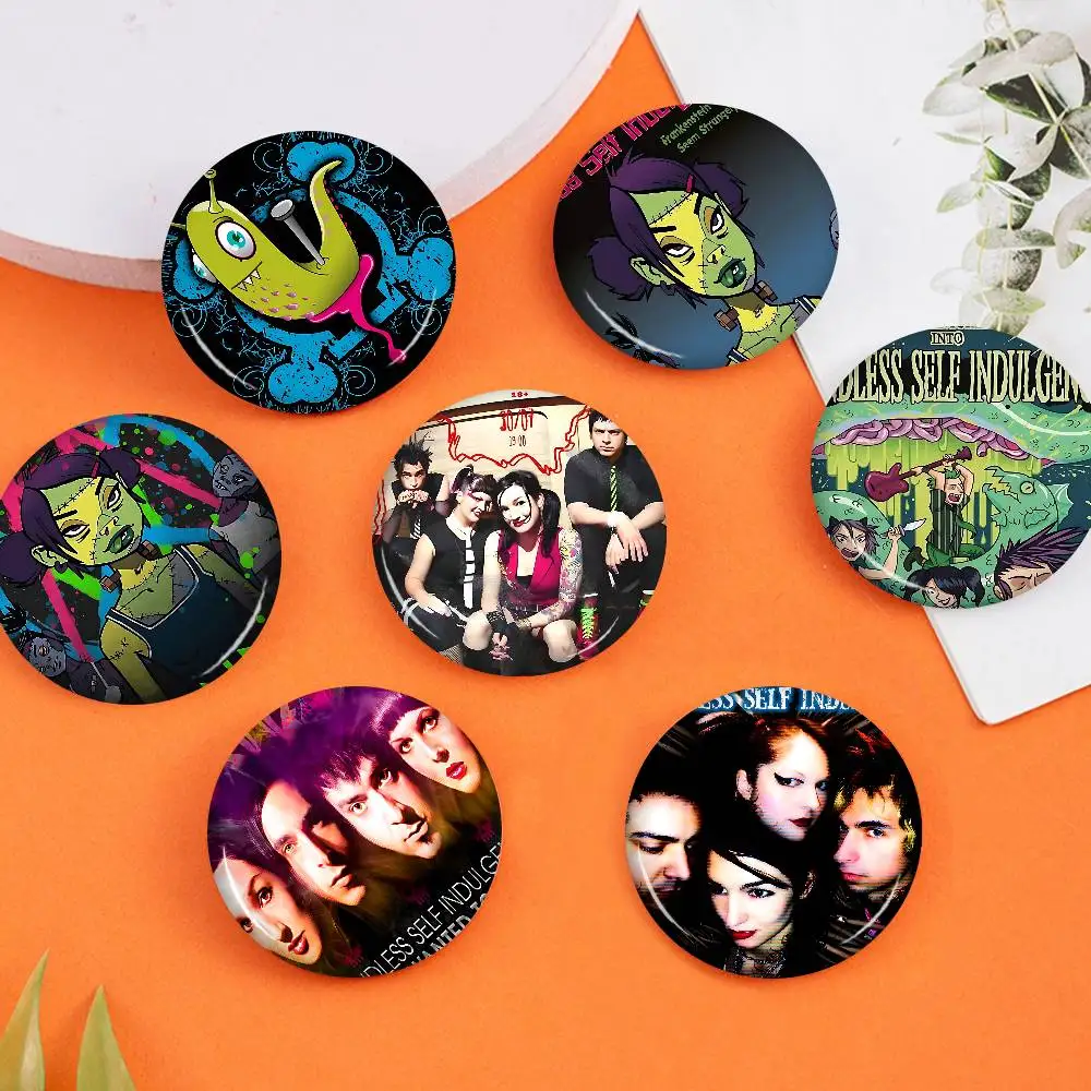 Famous Punk Bands M-Mindless Self Indulgence 32/44/58mm Handmade Pin Round Funny Snap-in Brooches for Backpack Accessories Badge