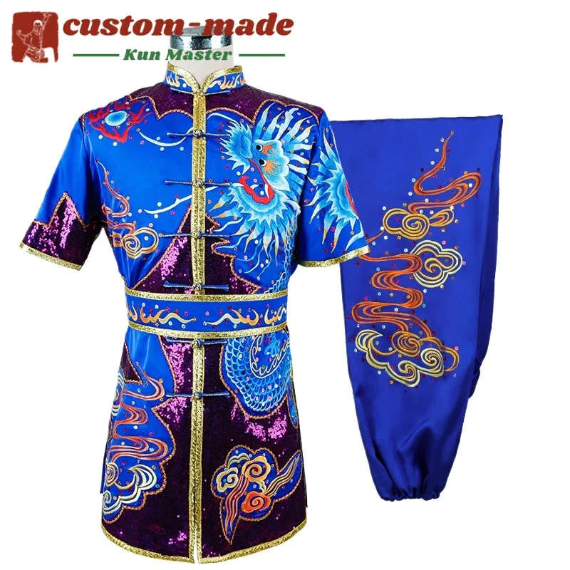 

Custom Martial Arts Uniform Kung Fu Suit with Dragon Embroidery Southern Fist Long Fist Reinforced for KungFu Forms Competition