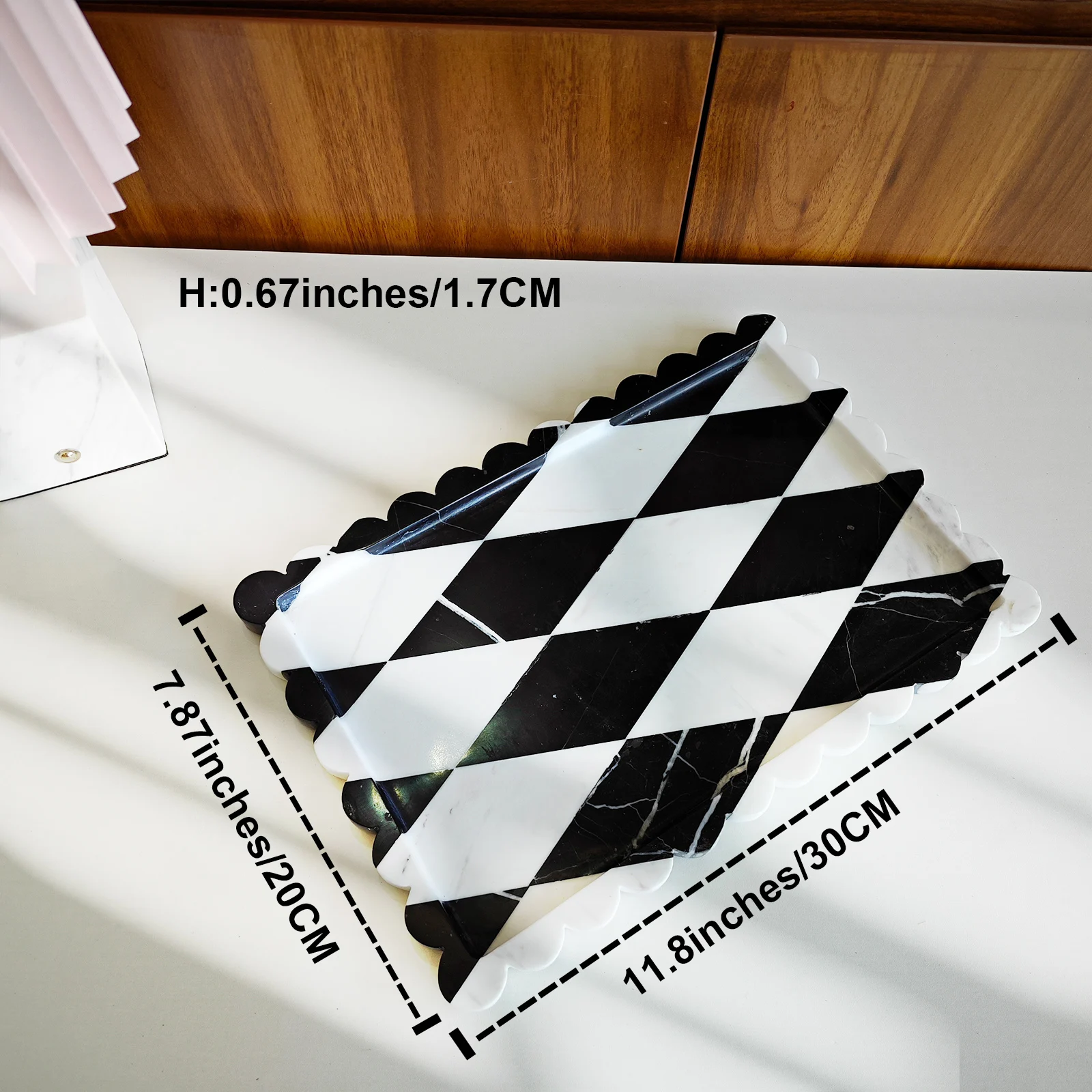 صينية تقديم من الرخام الطبيعي أنيقة غير قابلة للانزلاق، منظم صينية مجوهرات الحمام المستطيلة، ديكور منزلي من الحجر الفاخر للمطبخ