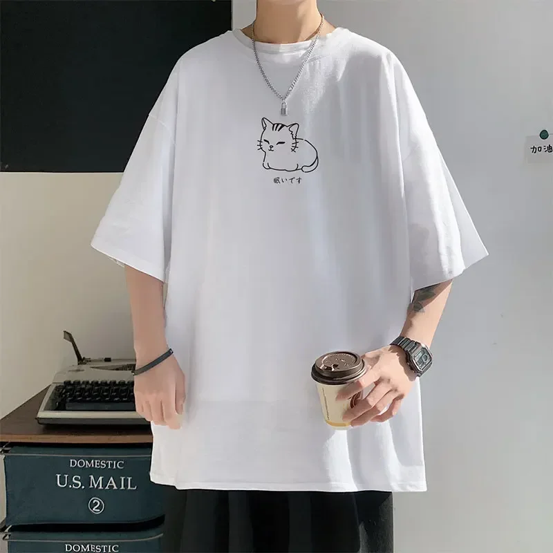 T Shirt Men Cotton Printed Mens Summer Tshirts Oversized Tee Shirts 5XL Casual T-Shirts Wear Big Size