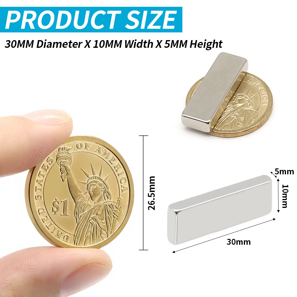 Ímã magnético permanente forte do neodímio, bloco de NdFeB, super poderoso, N35, NdFeB, N35, 2 PCes, 5 PCes, 10 PCes, 20 PCes, 50 PCes