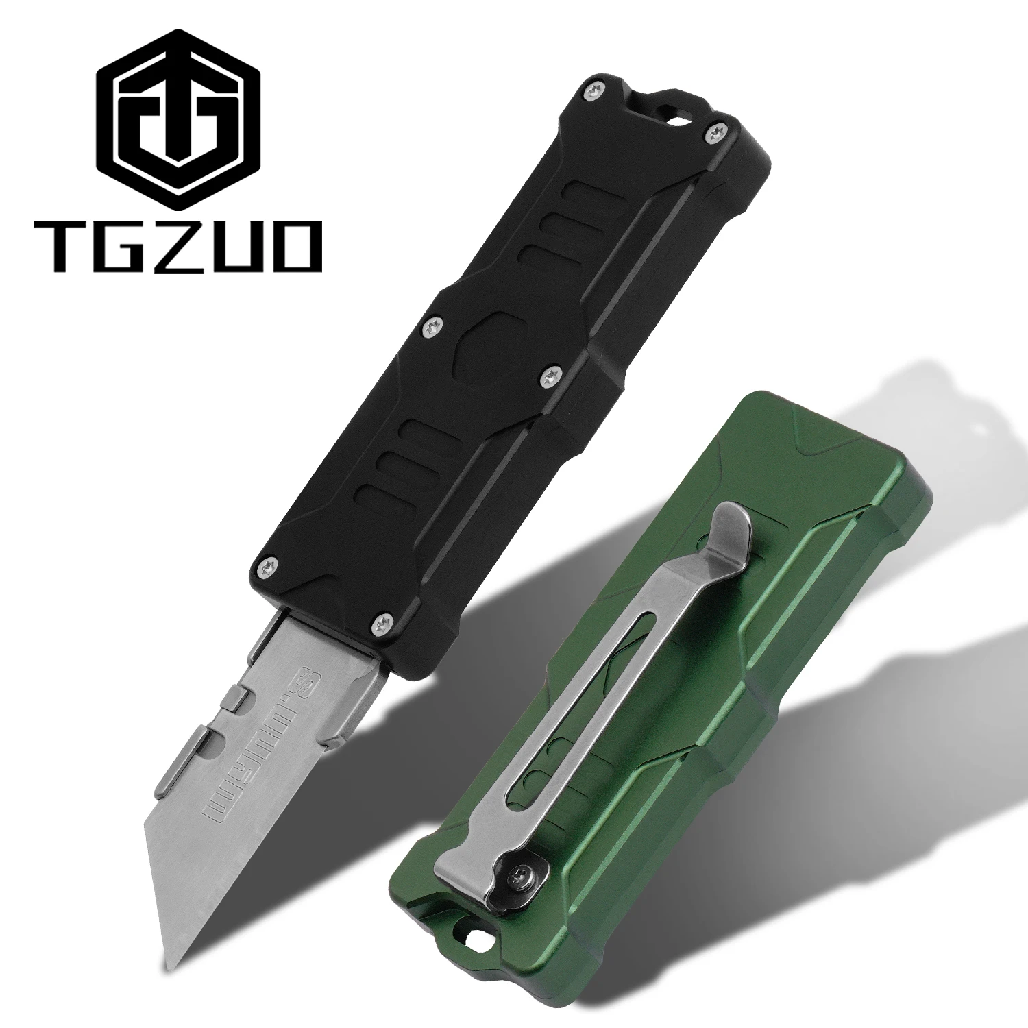 Aluminum Alloy Utility Knife Multitool EDC Tool Home DIY Paper Cutter Pocket Tool Outdoor Camping Equipped with 10 Sharp blades