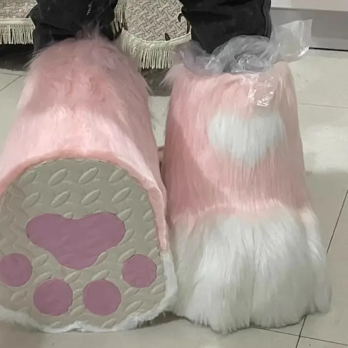 Kigurumi Fursuit Costume Foot Cat Claw Furry  Outdoor Shoes Two-Dimensional Fox Fur cosplay Cat Beast Shoes Original Furry Cheap