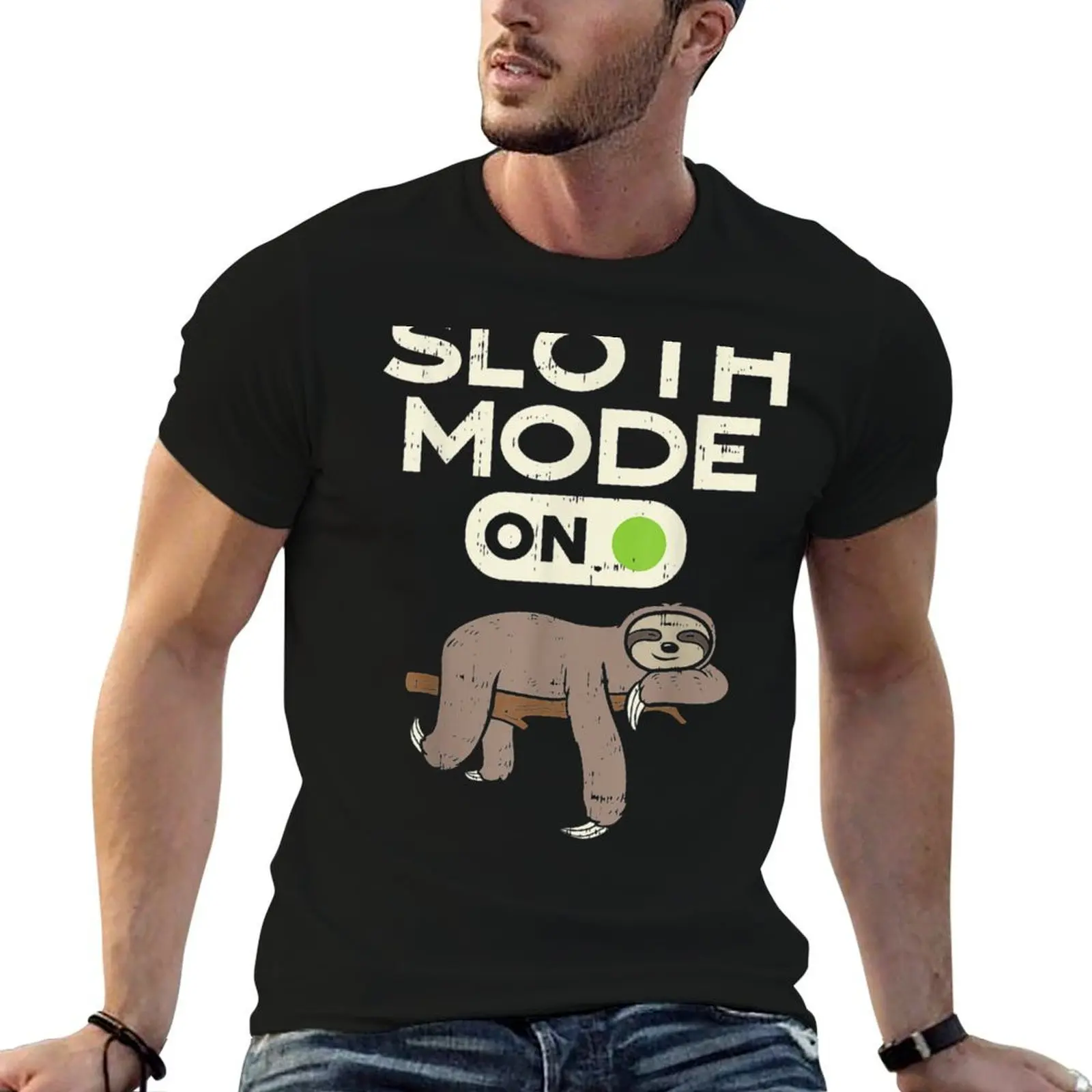 Camiseta de Presente para Amantes de Animais Preguiçosos com Estampa 'Modo Preguiçoso Ativado' - Roupas para Homens e Mulheres, incluindo tamanhos gra