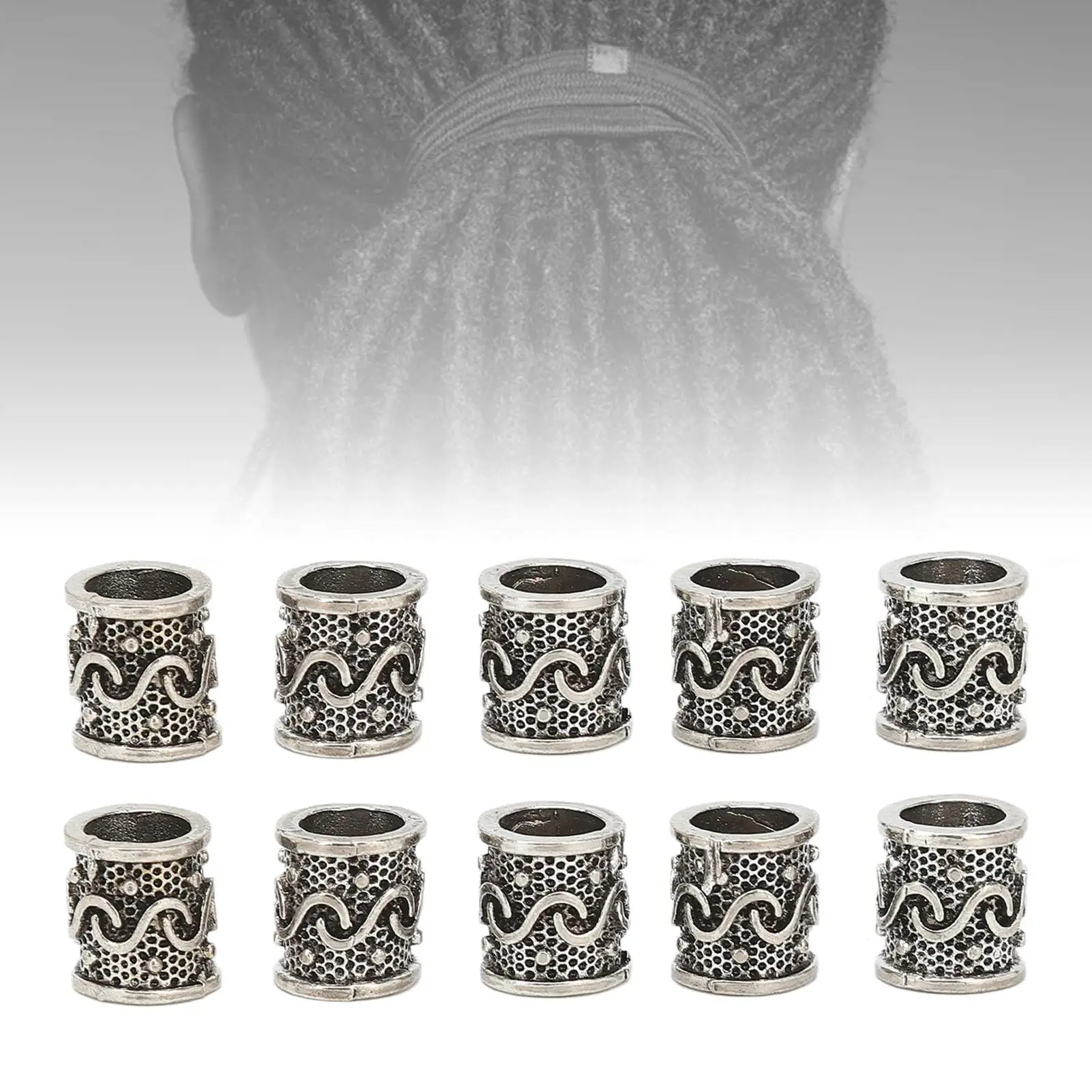 Exquisite Alloy Dreadlocks Beads for Beard Braiding Portable for bracelet Accessory for cosplay Event