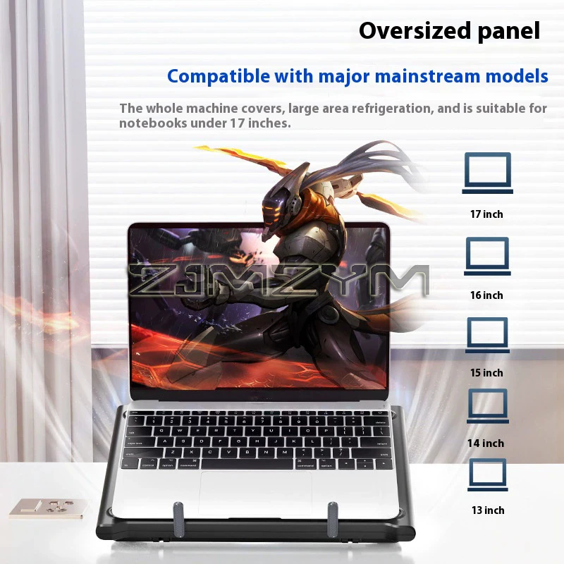 17 Inch Silent Desktop Laptop Cooling Fan Base Pad for Gaming Notebook Foldable Heat Dissipation Board Computer Office Equipment