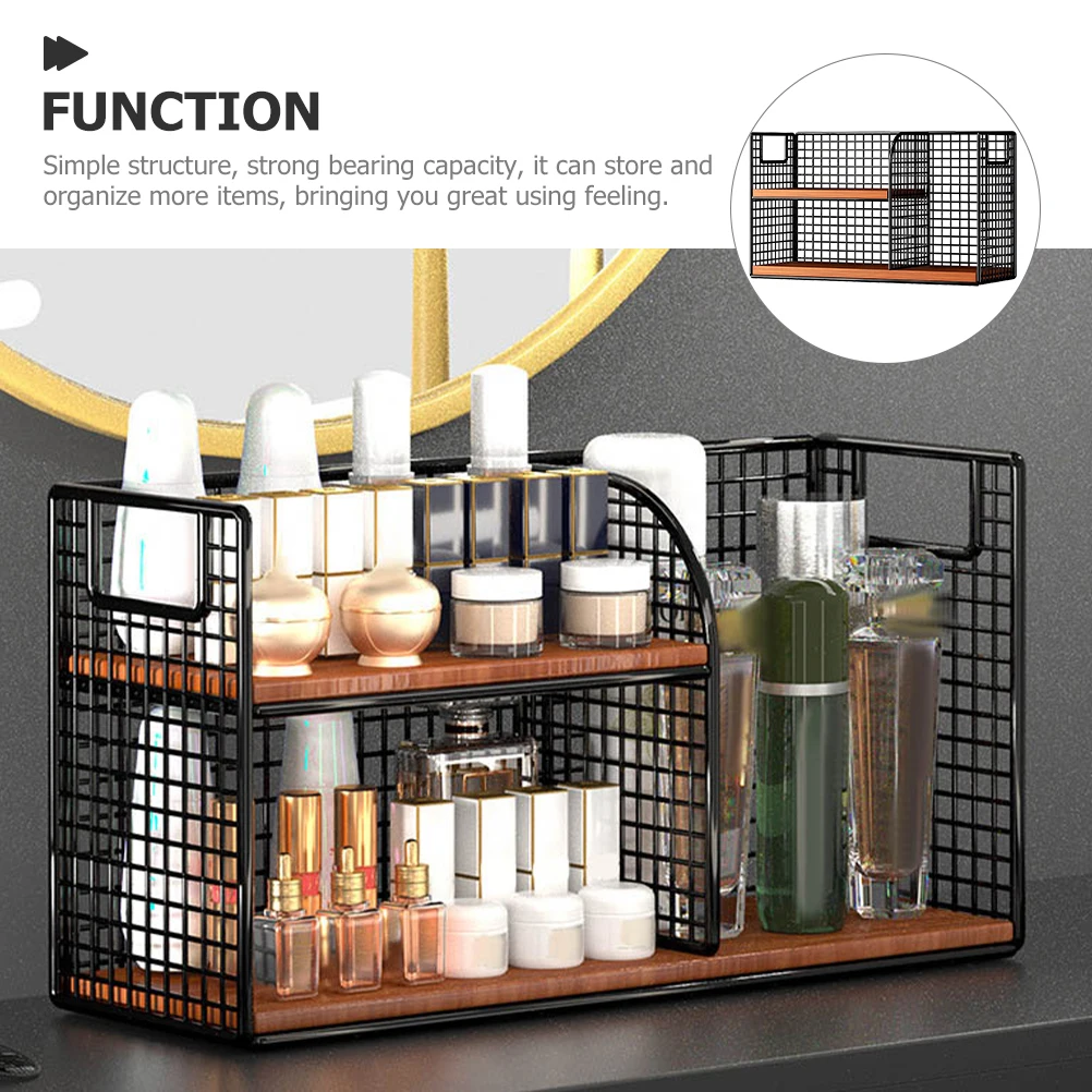 

2 Tier Bathroom Countertop Organizer Shelf Storage Rack Tray Wood Kitchen Bedroom Toiletry Holder Perfume Tray