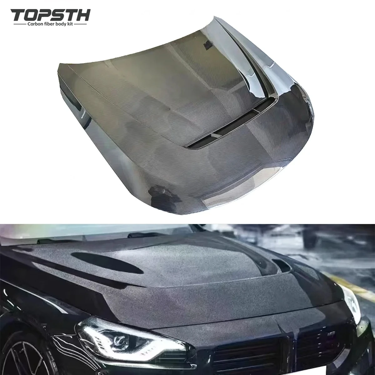 

Carbon Fiber Hood Bonnet for BMW M2 G87 2017 APN Style Lightweight Retrofit Upgrade Exterior Auto Parts Tuning Replacement Panel