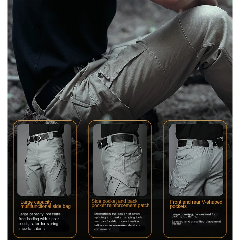 TRVLWEGO الرجال الخريف السراويل التكتيكية في الهواء الطلق الرحلات غير رسمية التجفيف السريع خفيفة الوزن مقاوم للماء المشي لمسافات طويلة السراويل البضائع 6 جيوب