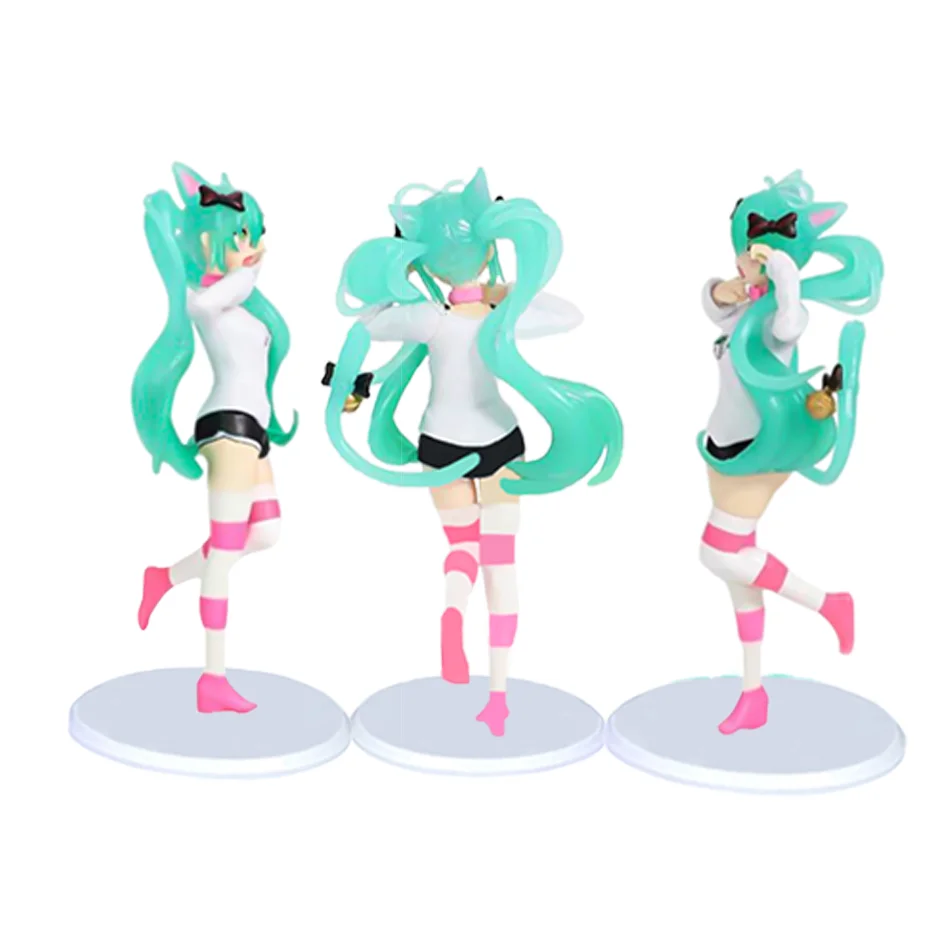 12 cm desktop schattige kat oor Hatsune Miku leuke stijl anime pop speelgoed PVC model collectible pop kinderen verjaardagscadeau