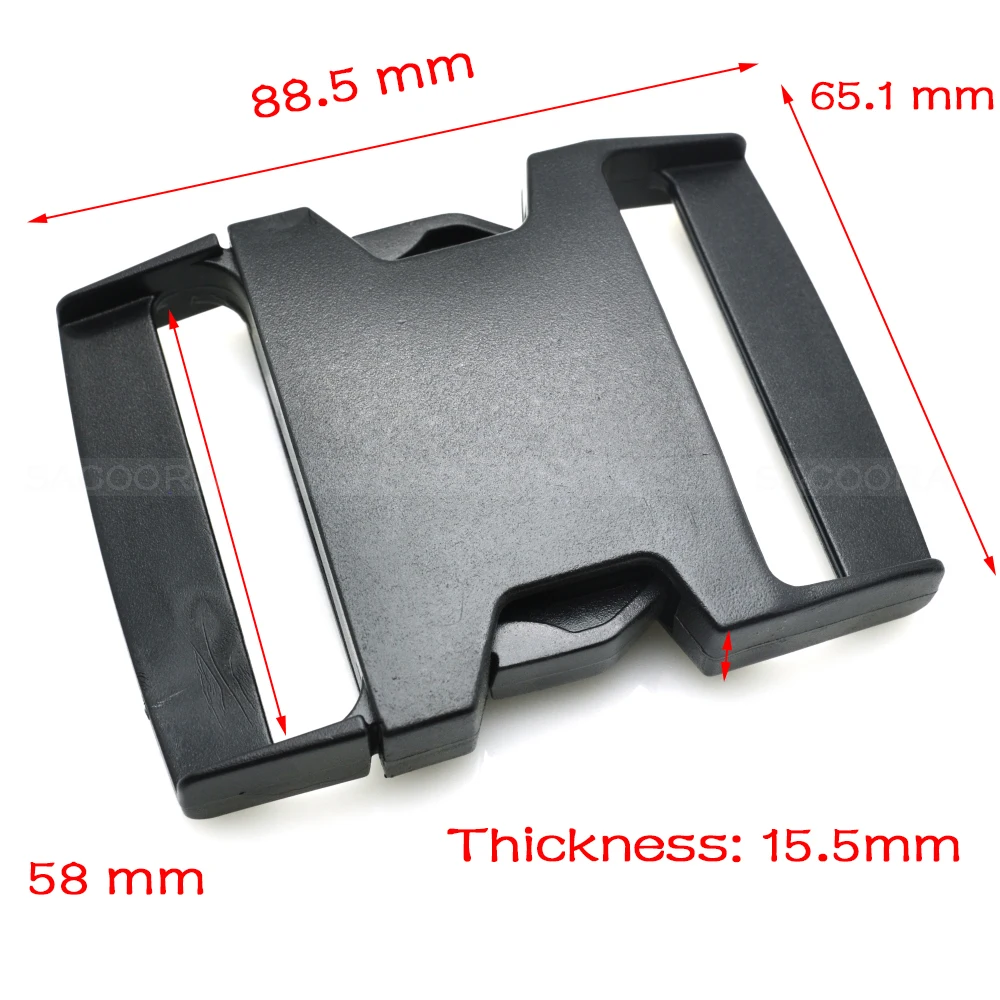 1pcs Webbing Size 60mm Plastic Flat Side Release Buckles Adjustable Straps For Outdoor Sport Bag Travel Bag Buckle