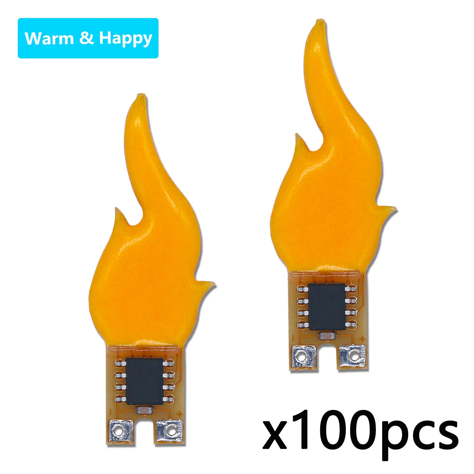 100pcs DC3-5V 20mA Edison Flame Flash Candle Lamp 2200K Warm White Decorative Lamp Bulb Home Party Bulb Accessories DIY